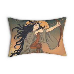 Spun Polyester Lumbar Pillow - L S D Live Source Divine Lumbar Support Throw Pillow | Spun Polyester