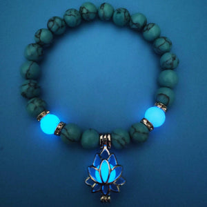 Open image in slideshow, Energy Luminous Lotus Natural Stone Bracelet Yoga Healing Luminous Glow In The Dark Charm Beads Bracelet For Men Women Prayer Buddhism
