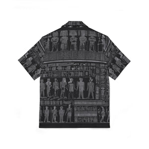 Live Source Divine® Men’s Geometric & Egyptian Print Camp Shirt – “Unleash the Spirit of Adventure”