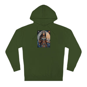 Open image in slideshow, Ancestral Headdress Hoodie | Elegant Tribal Art | Eco-Friendly Fabric
