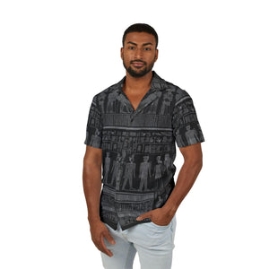 Open image in slideshow, Live Source Divine® Men’s Geometric &amp; Egyptian Print Camp Shirt – “Unleash the Spirit of Adventure”
