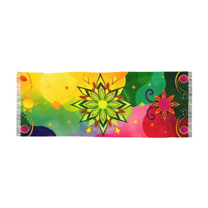 **Celestial Harmony Light Scarf | Chakra Colors & Geometric Patterns by Live Source Divine**