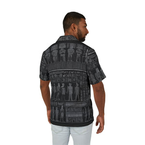 Live Source Divine® Men’s Geometric & Egyptian Print Camp Shirt – “Unleash the Spirit of Adventure”