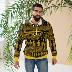 Open image in slideshow, Live Source Divine® Geometric &amp; Egyptian Print Pullover Hoodie – “Art Meets Comfort”
