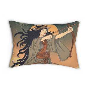 Spun Polyester Lumbar Pillow - L S D Live Source Divine Lumbar Support Throw Pillow | Spun Polyester