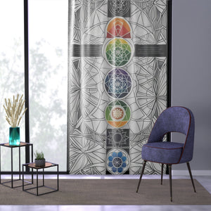 Open image in slideshow, Live Source Divine® Chakra &amp; Mandela Pattern Window Curtains
