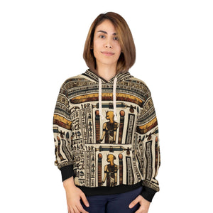 Geometric & Egyptian Print Hoodie - Art Meets Comfort