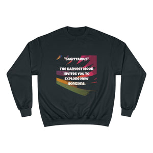 Open image in slideshow, Sagittarius Spirit Champion Sweatshirt with Personalized Zodiac Quote
