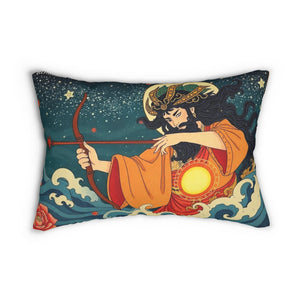 Spun Polyester Lumbar Pillow - L S D Live Source Divine Lumbar Support Throw Pillow