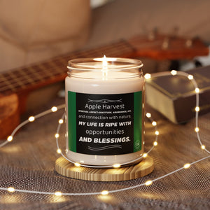 Open image in slideshow, Apple Harvest Scented Candle, Inspirational Home Decor, Relaxation Gift, Aromatherapy Candle, Blessings Candle
