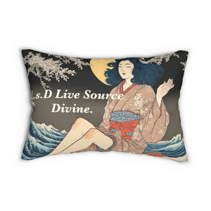 Lumbar Pillow - L S D Live Source Divine - Home Decor Cushions