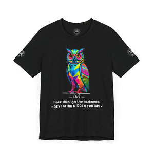 Open image in slideshow, Owl Graphic Tee: Unisex Jersey Short Sleeve
