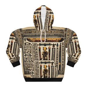 Geometric & Egyptian Print Hoodie - Art Meets Comfort