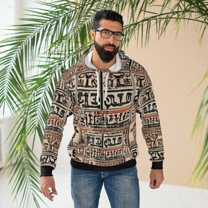 Open image in slideshow, Live Source Divine® Geometric &amp; Egyptian Print Pullover Hoodie – “Art Meets Comfort”
