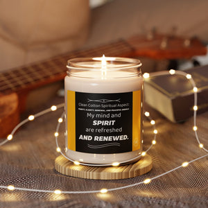 Open image in slideshow, Clean Cotton Scented Soy Candle - Refresh Your Spirit, Aromatherapy Gift for Meditation, Home Decor, Wellness, Relaxation
