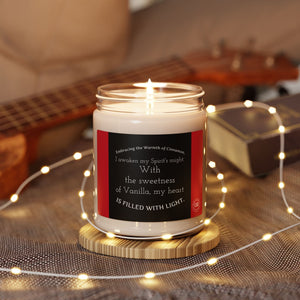 Open image in slideshow, Scented Candle, Cinnamon Vanilla 9oz - Home Fragrance Gift, Natural Essential Oils, Gurjun Balsam Infused Aromatherapy, Hand-poured Soy Wax,
